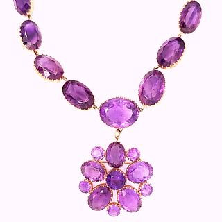 Amethyst Earring and Necklace Set