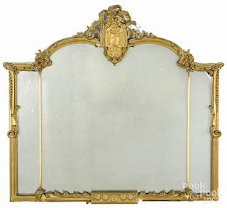 Victorian gilt overmantel mirror, 38 1/4'' x 42''.