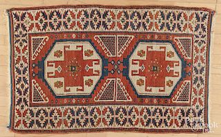 Semi antique Kazak carpet, 4'4'' x 2'8''.