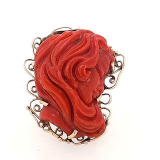 Gold and Coral Ring