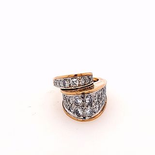 Gold and Diamond Abstract Ring