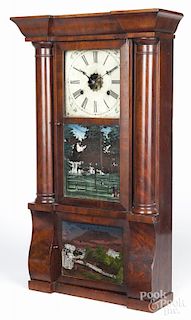 Birge, Peck, & Co. Empire mahogany mantel clock, mid 19th c., 32 1/2'' h.
