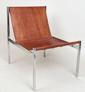 Erch Piero Batini Chrome/Leather Lounge Chair