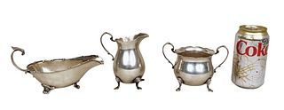 Three Sterling Silver Footed Hollowware Items