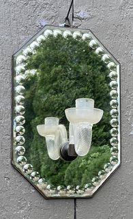 Single Arm Venetian Style Mirrored Candle Sconce