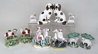 Five Pair Staffordshire Porcelain Figures