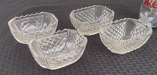 Four Antique Waterford Style Crystal Master Salts