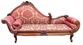 Classical Carved Mahogany Serpentine Sofa