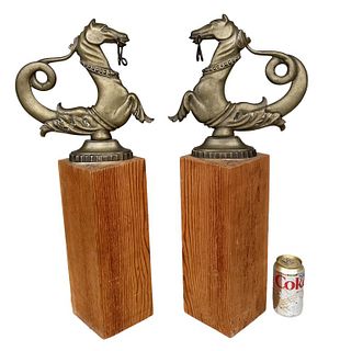 Pair Bronze Hippocampus Gondola Ornaments