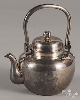 Chinese silver teapot, 5 1/4'' h., 13.3 ozt.