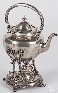 Gorham sterling silver kettle on stand, 10 1/2'' h., 30.4 ozt.