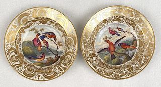 Pair Royal Crown Derby Ornithological Dishes