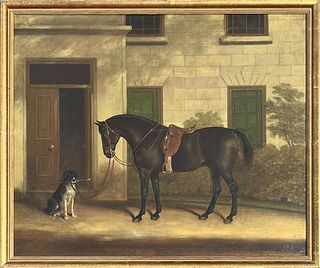 English O/C Painting Horse/Dog