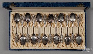 Thomas Marthinsen Norwegian twelve-piece sterling silver teaspoon set, 3.75 ozt.