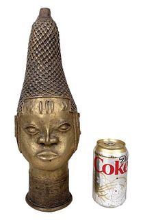 African Benin Style Bronze Bust
