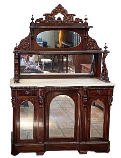 Victorian Rosewood M/T Sideboard, Mirrored Back