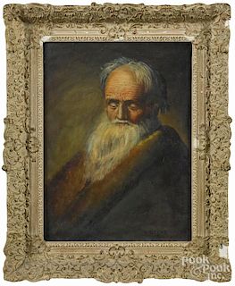 Oil on canvas portrait of a gentleman, early 20th c., signed V. Heller, 16'' x 12''.