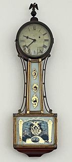 American Federal Gilt Mahogany Banjo Clock