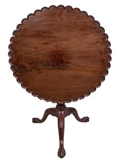 Chippendale Carved Mahogany Tip Top Tea Table