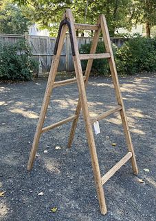 Antique English Country Pine Library Ladder