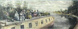 After EL Henry Erie Canal Hand Colored Litho
