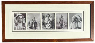 Framed Group Five Native American Photographs