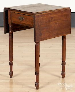 Pennsylvania Sheraton cherry and maple candlestand, ca. 1825, 28 3/4'' h., 17 3/4'' w.