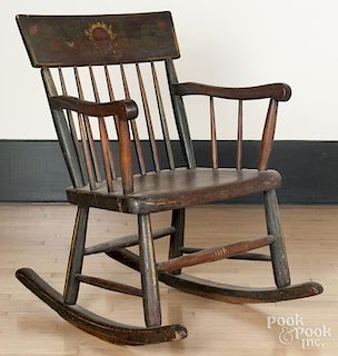 Painted rocking chair, 19th c.