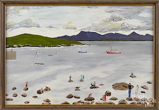 Rory L. Rodgers (Irish 20th/21st c.), oil on board Tory Island scene, signed lower right, 16'' x 24''.