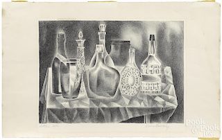 Harry Brodsky (American 1908-1997), lithograph, titled Bottles, numbered 2/16 and pencil signed