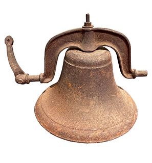 Old Large Cast Iron School Bell 