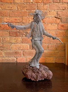 LUIS ESCOTO Mesh Cowboy Sculpture with Guns