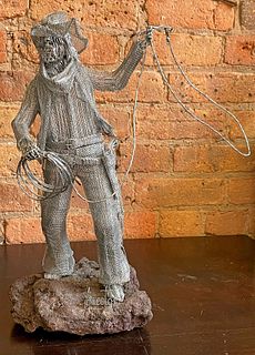LUIS ESCOTO Mesh Cowboy Sculpture with Lasso