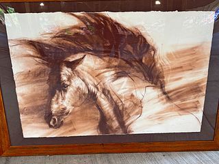 Large Scale Wild Horse Giclee on Paper ANNE LONDON "HIGH DESERT WIND"