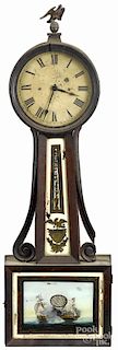 Federal mahogany banjo timepiece, 19th c., 32 1/4'' h.