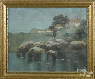 Alethea Platt (American 1861-1932), oil on canvas landscape, signed lower right, 13'' x 16''.