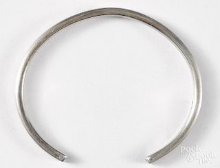 Tiffany & Co. sterling silver 1837 thin cuff bracelet, 2 1/4'' inner diameter, 0.65 ozt.