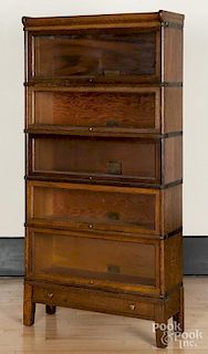 Globe-Wernicke Co. oak stacking bookcase, 69 3/4'' h., 34'' w.