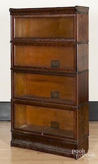 Globe-Wernicke Co. oak stacking bookcase, 63 1/4'' h., 34'' w.