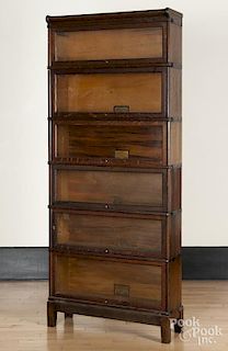 Globe-Wernicke Co. oak stacking bookcase, 81'' h., 34'' w.