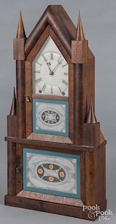 Henry Smith, mahogany double-steeple mantel clock, 19th c., 25 3/4'' h.