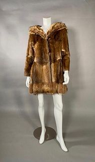 Vintage Mink Fur Hooded Coat, Higbee's 
