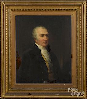 After Gilbert Stuart, oil on canvas portrait of Michael Leib, 30'' x 25''.