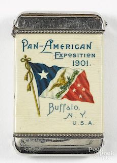 Celluloid advertising match vesta safe for the Pan-American Exposition 1901 - Buffalo N. Y., U.S.A.