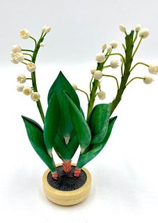 Japanese Colored Bone Model of a Lily of the Valley