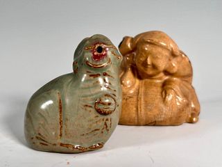 2 Japanese Vintage Ceramic Water Droppers