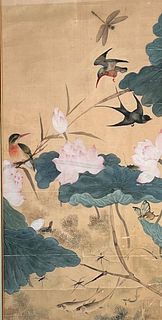 Chinese Antique Painting of Birds and Flowers