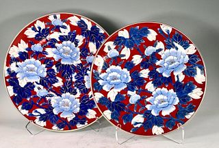 Two Chinese Imari Palette Large Chargers