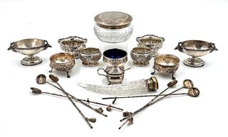 Assorted Lot of Sterling Silver Salts and Other Items