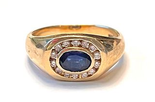 Sapphire and Diamond 14K Gold Ring